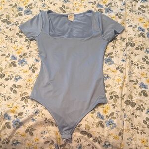 Light Blue Square Neck Bodysuit